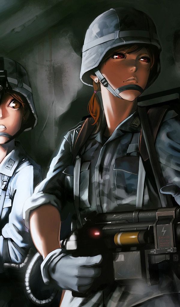 Брюнетки с оружием в перчатках