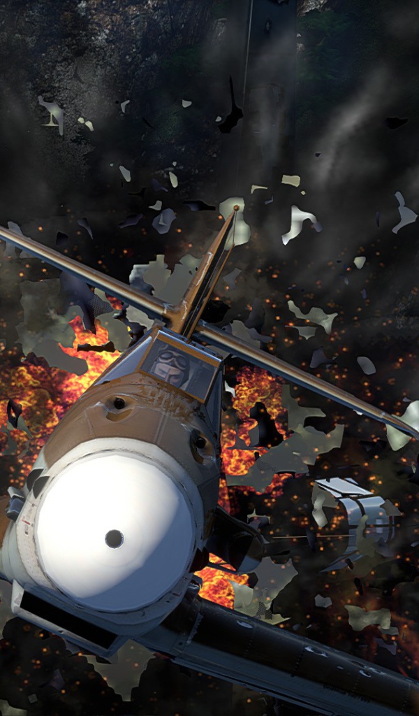 War Thunder самолет в огне