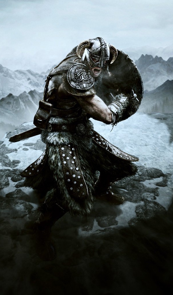 Воин из видео игры в горах