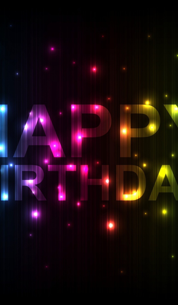  Красивая картинка на день рождения, чёрный фон