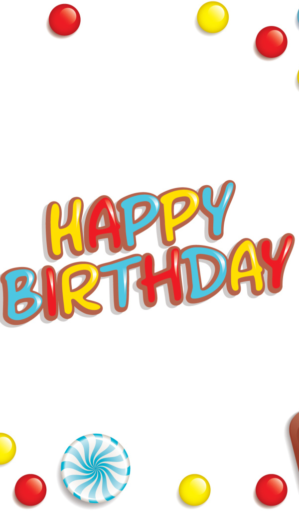 Весёлая картинка на день рождения, белый фон