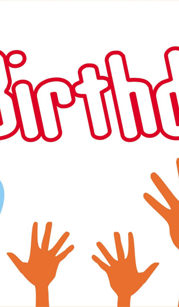Весёлая картинка с поднятыми руками на день рождения