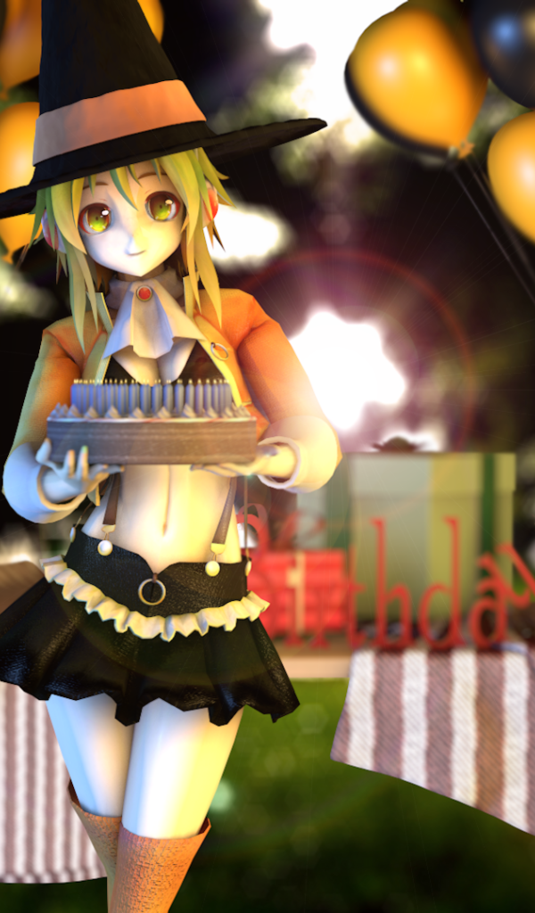 Девочка с тортом на день рождения