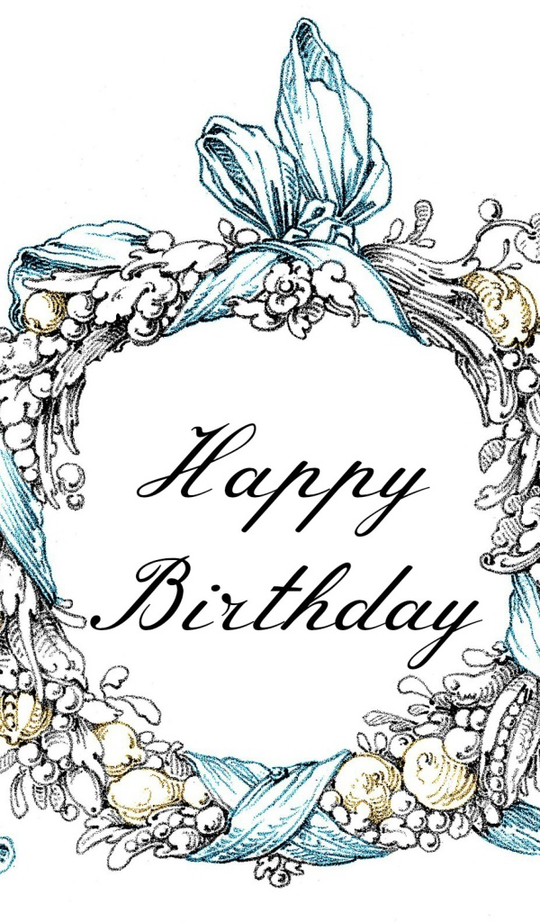 Поздравительная картинка на день рождения, белый фон