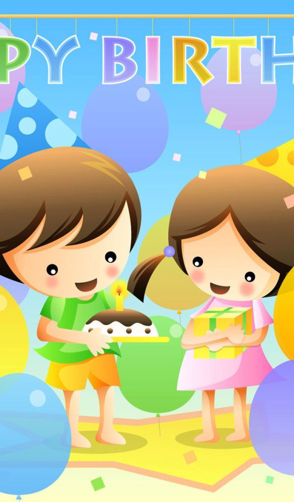 Счастливые дети на день рождения