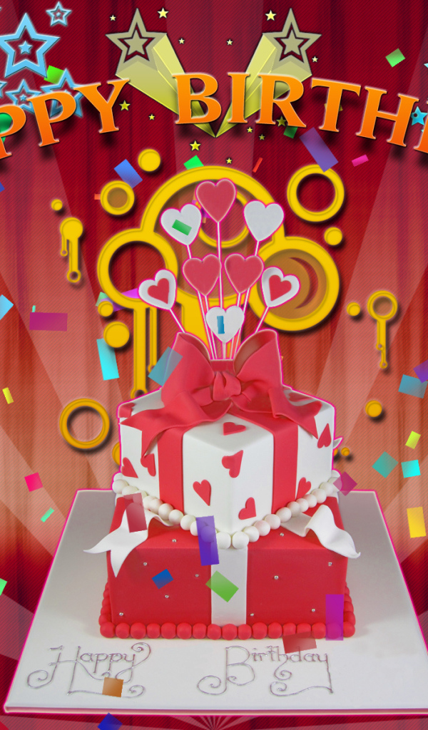 Разноцветная красивая картинка на день рождения