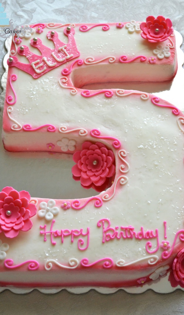 Торт ко дню рождения в форме номера 5