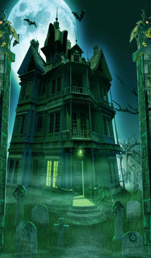 Хэллоуин кладбище и дом