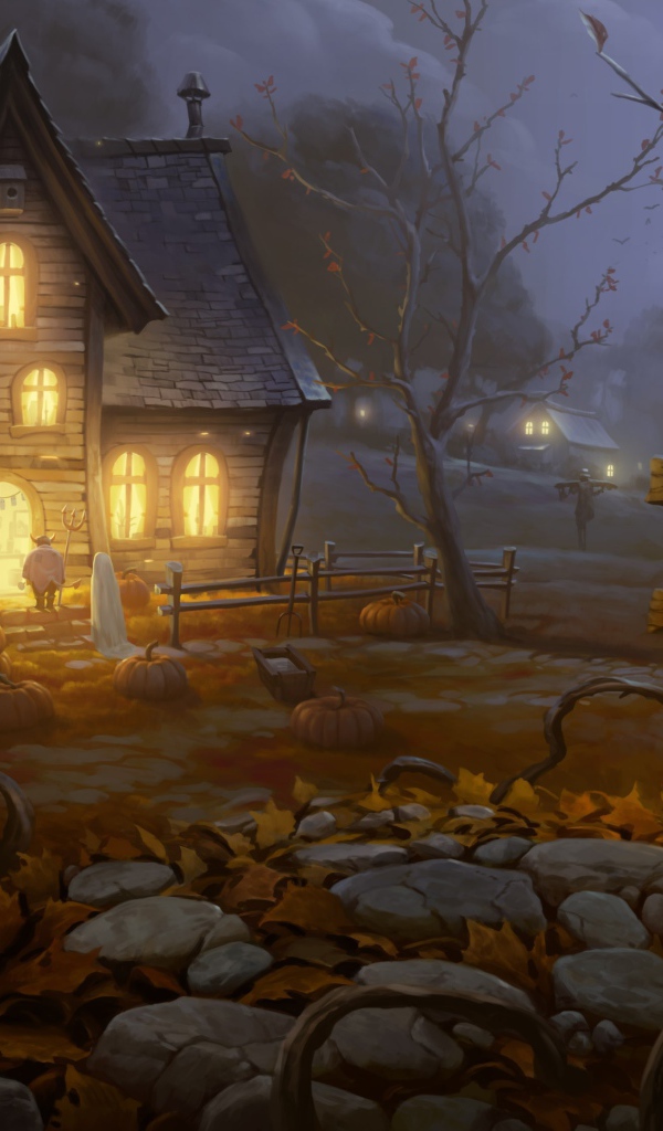 Хэллоуин страшный сад и дом