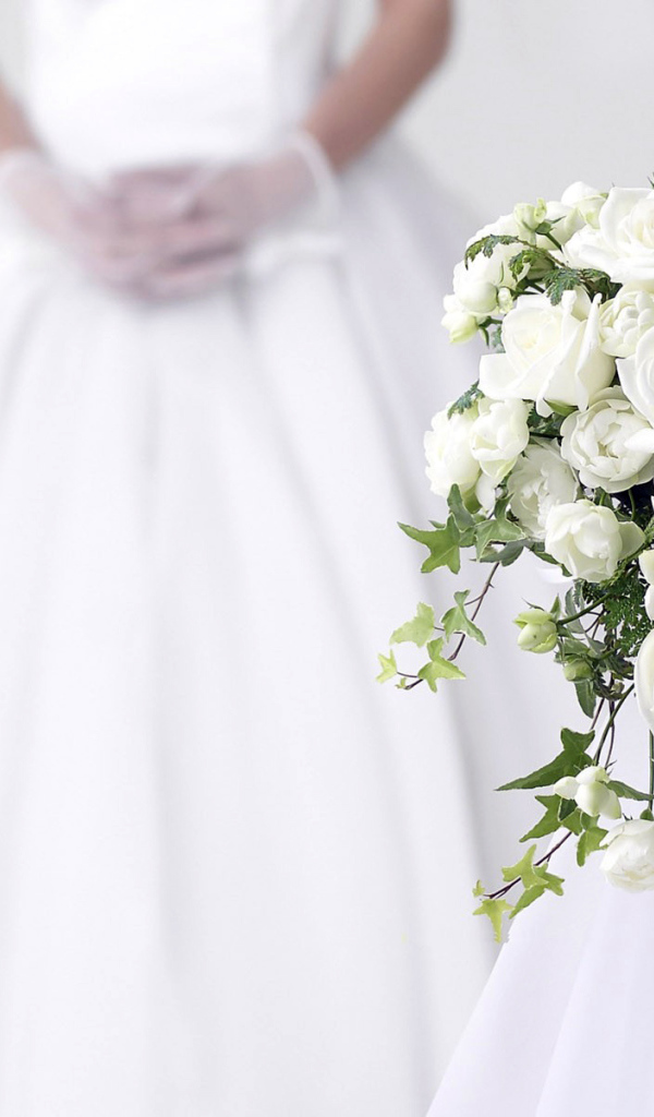 Белый свадебный букет