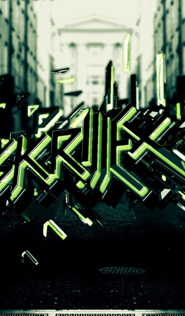 Skrillex зеленый граффити