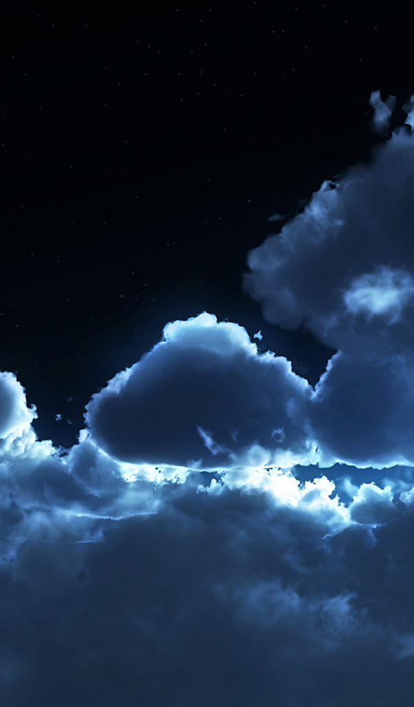 Молодая луна на ночном небе