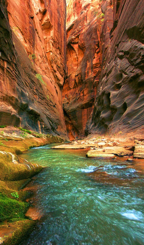 Река течет по ущелью