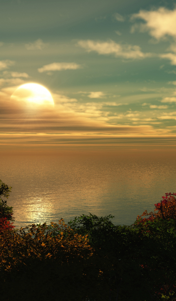 Солнце заходит за тучу