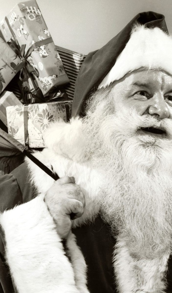 Черно белый Санта клаус