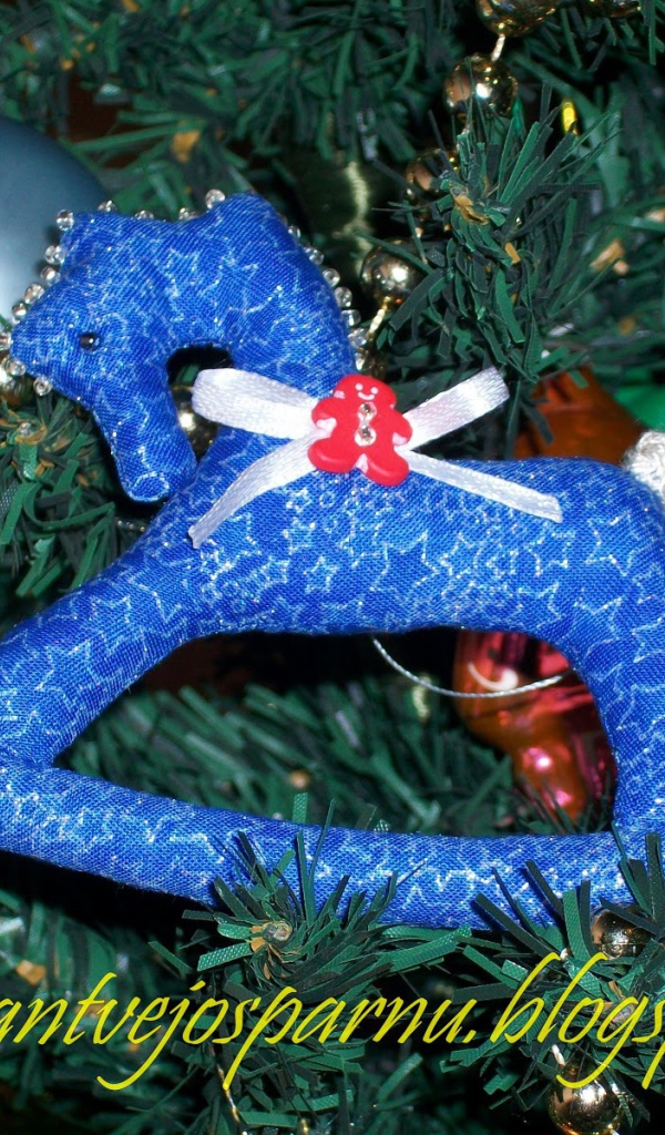 Елочная игрушка лошадка качалка