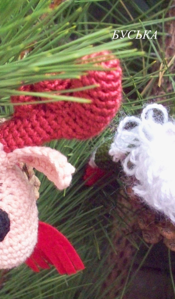 Bязание елочных игрушек спицами