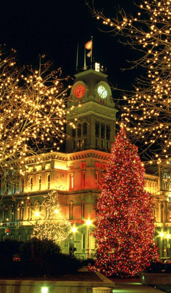 Огни города в Новый Год