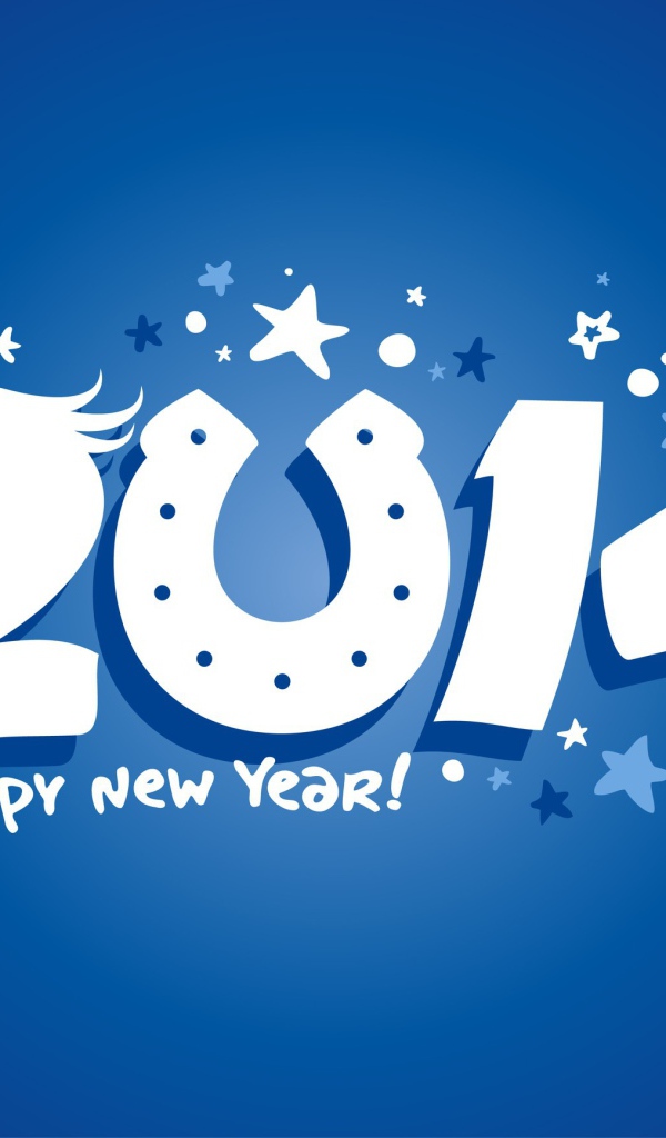 Счастливого Нового Года 2014, конь и подкова