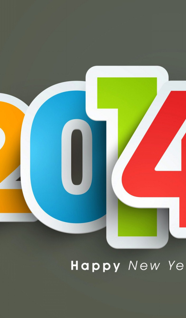 Счастливого Нового Года 2014, серый фон