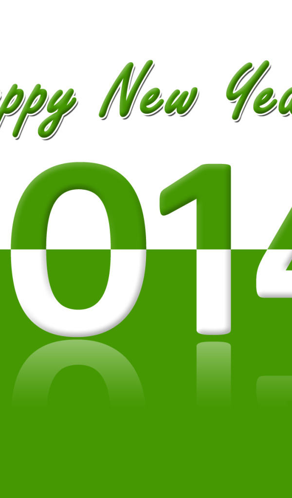 Счастливого Нового Года 2014, зелёный и белый цвет