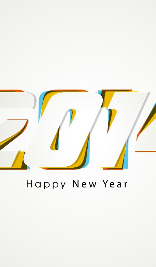 Счастливого Нового Года 2014, белый фон