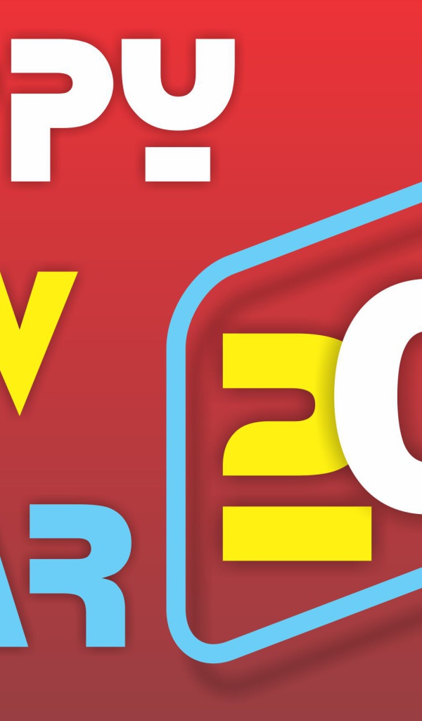 Счастливого Нового Года 2014, разноцветная картинка