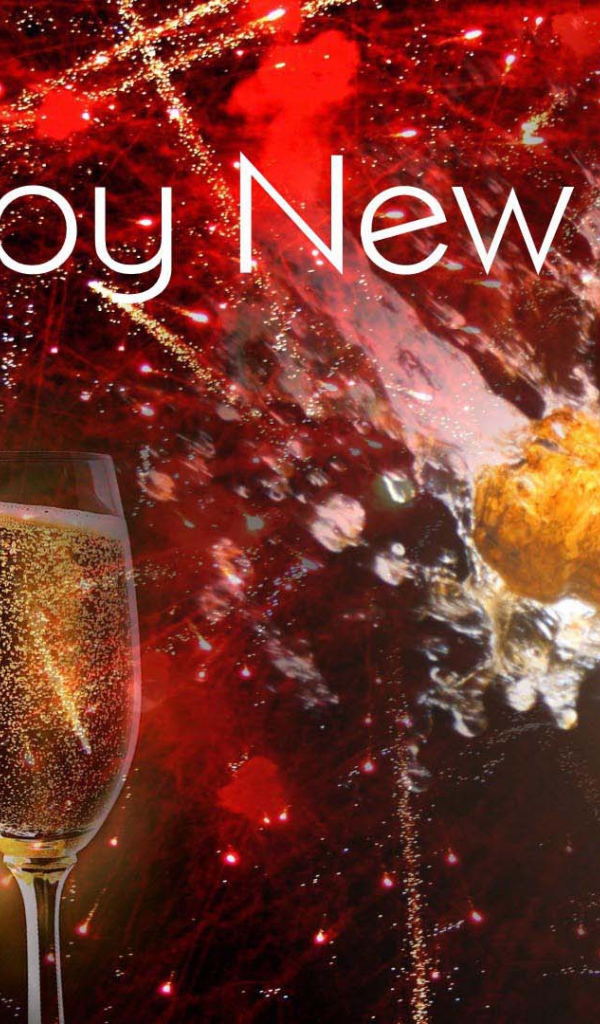 Счастливого Нового Года, бокалы шампанского