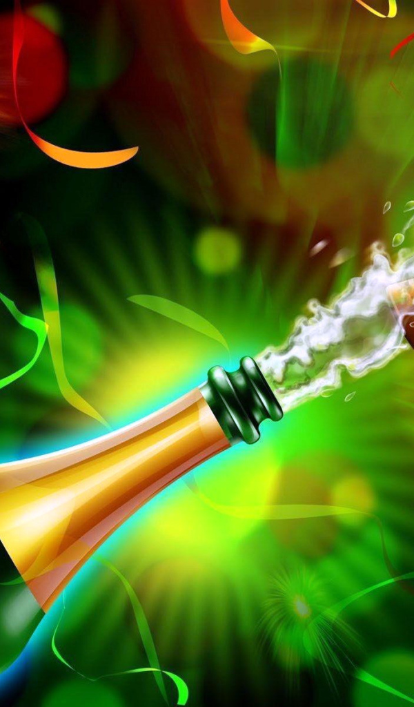 Счастливого Нового Года, открытие шампанского