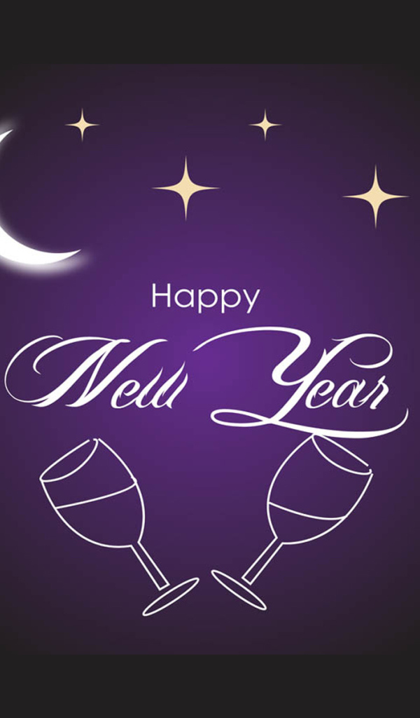 Счастливого нового года, фиолетовый фон
