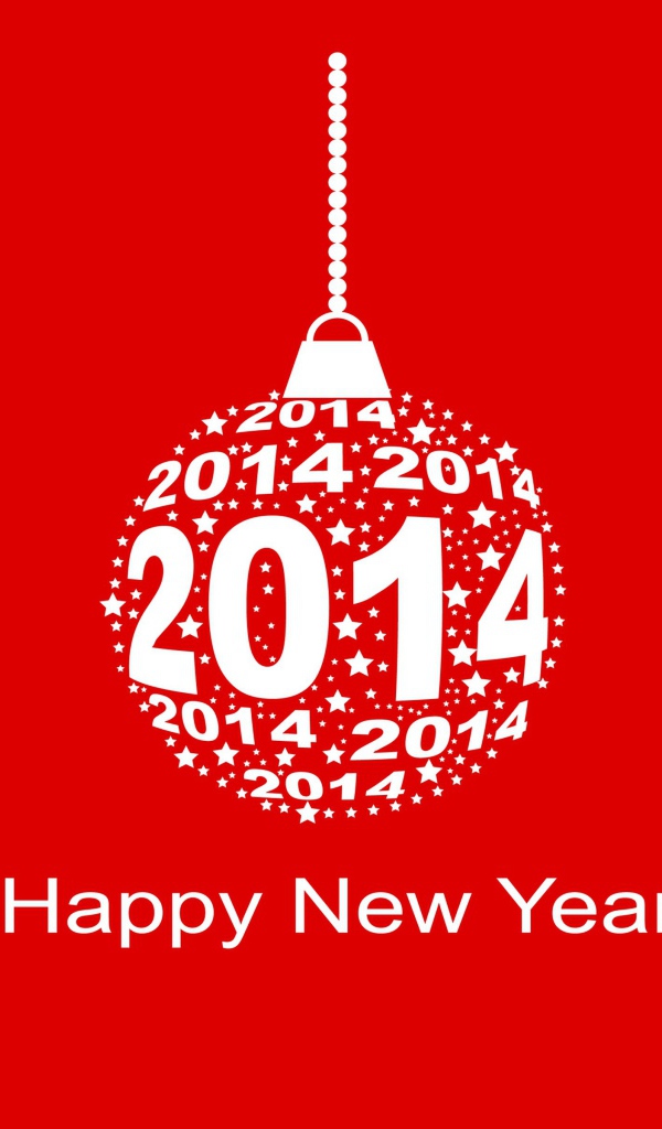 Счастливого Нового Года, красно-белый рисунок