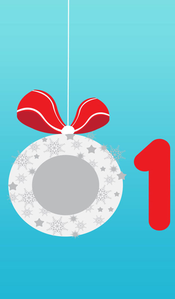 Новый год 2014, голубой фон