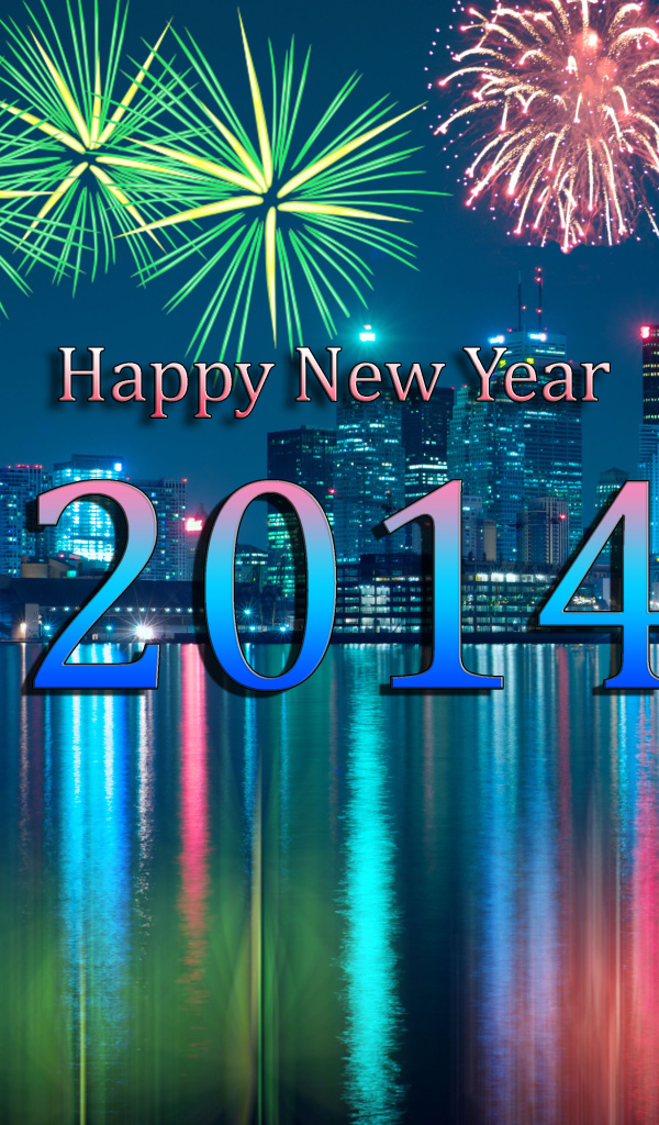 Новый год 2014 на фоне фейерверка