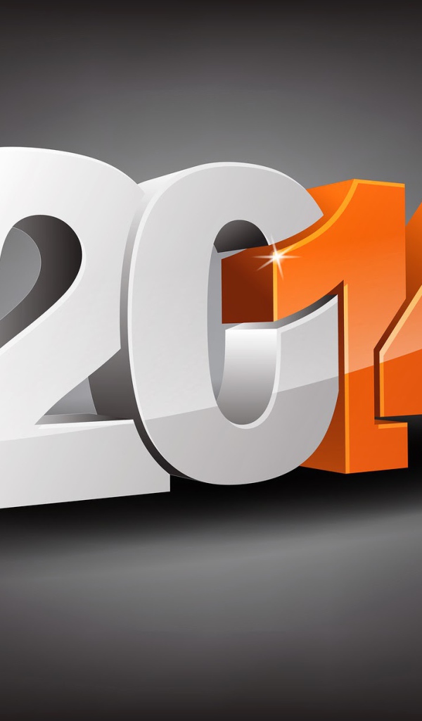 Новый год 2014 на сером фоне