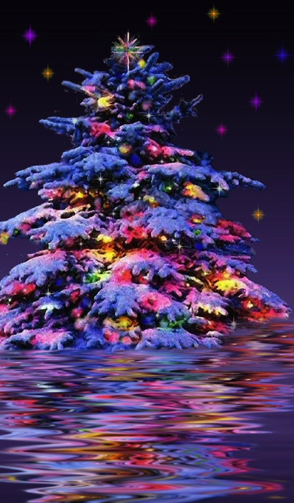 Новогодняя елка в воде