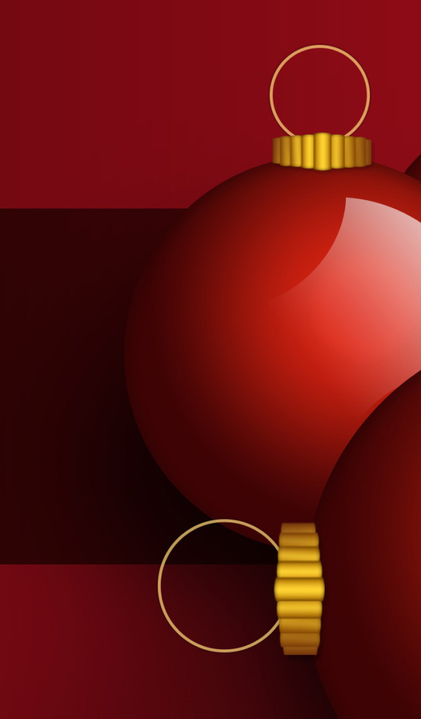 Красные нарисованные ёлочные игрушки