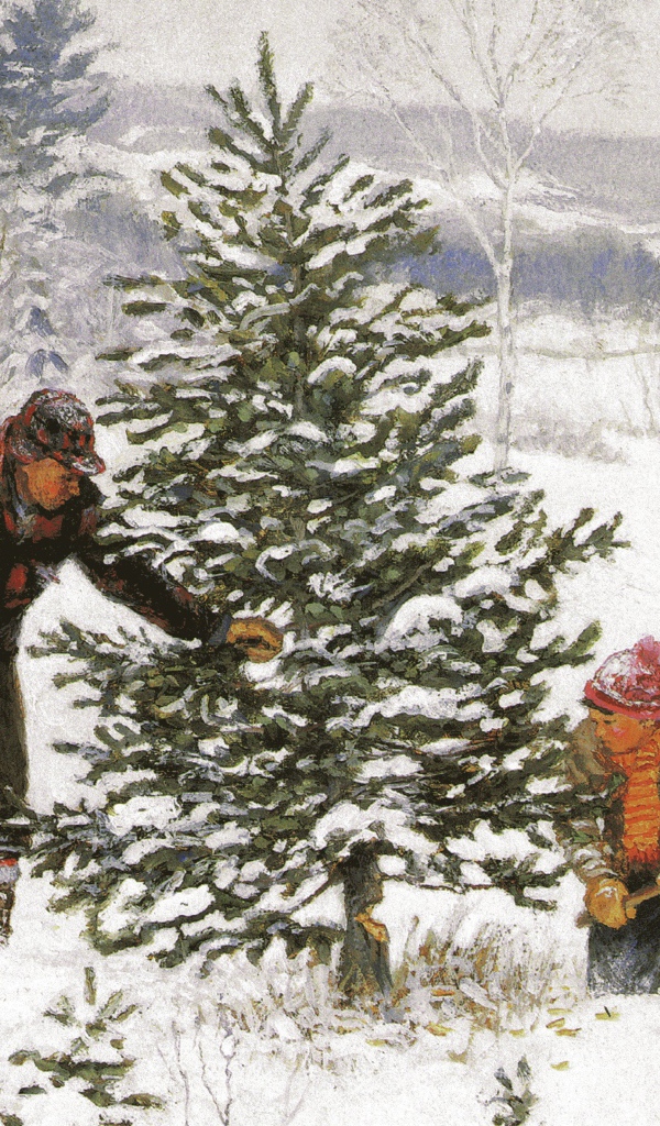 Отеца с сыном новогодняя елка