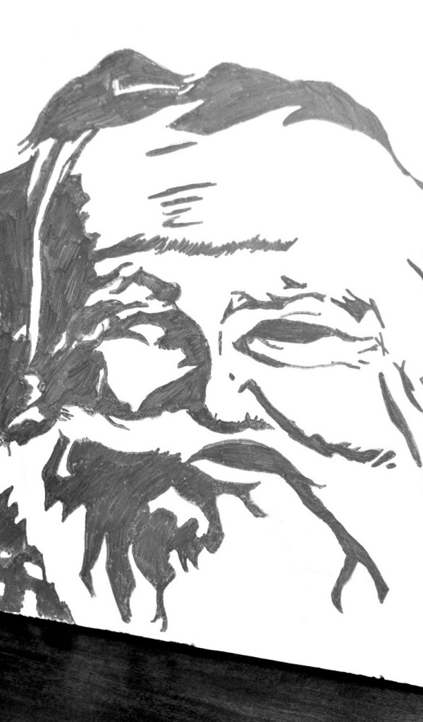 Дед мороз карандашом