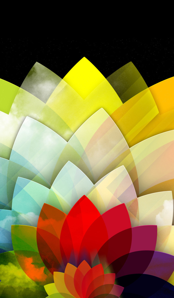 Абстракция из разноцветных лепестков