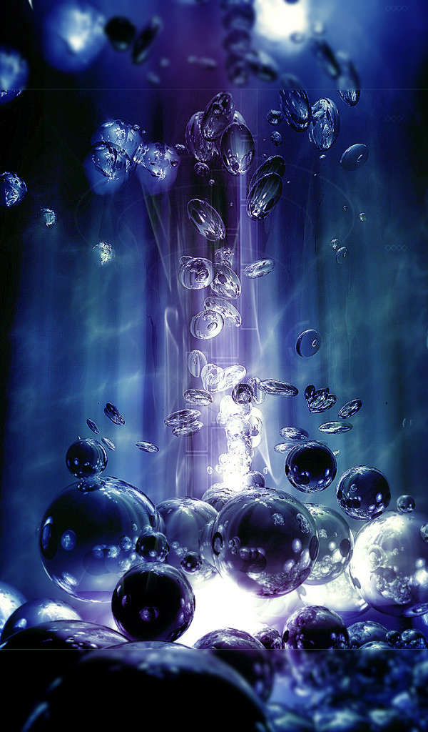 Шары в синем свете