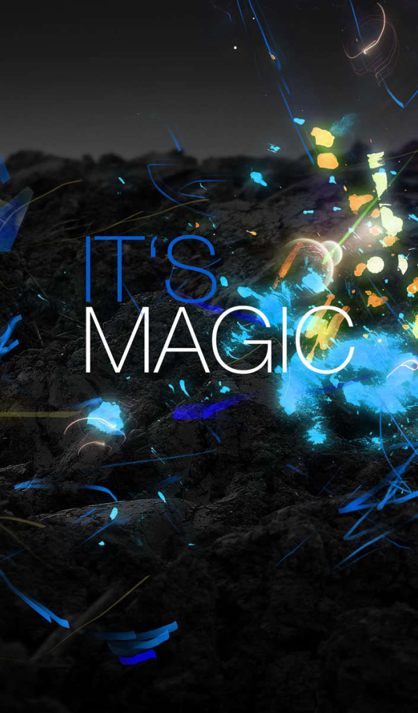 Цветной рисунок на черных горах