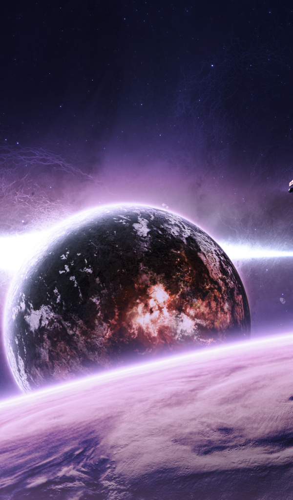 Космический корабль в полете