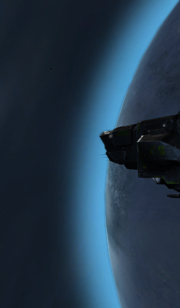 Космический корабль летит вокруг планеты