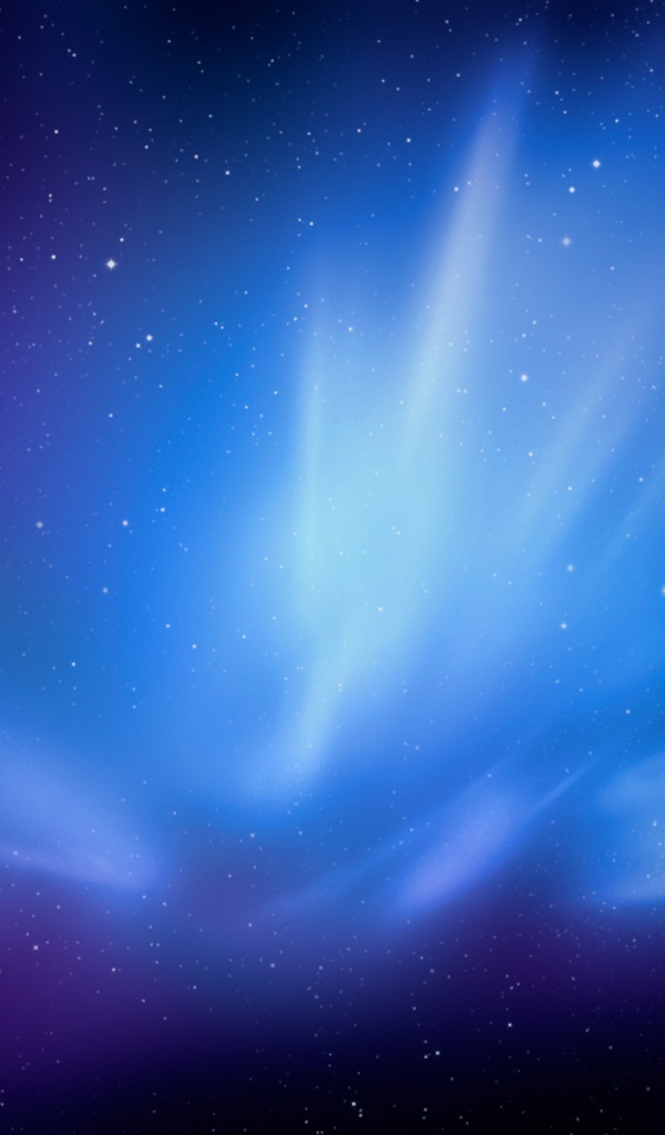 Синие лучи на звездном небе