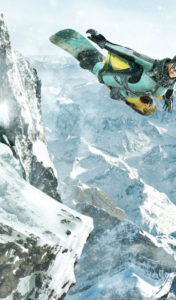 Полет на лыже с горы