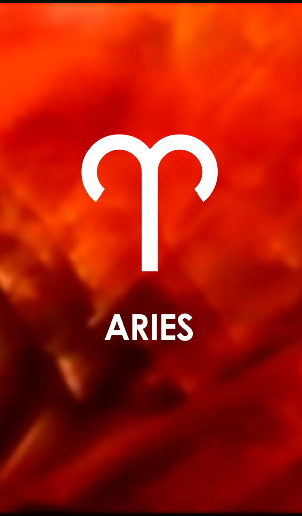 Знак овна на красном фоне