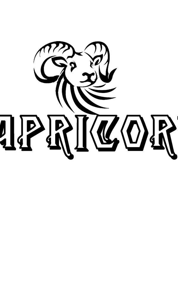 Козерог на белом фоне