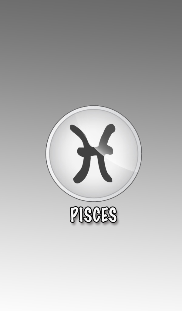 Знак рыбы на сером фоне