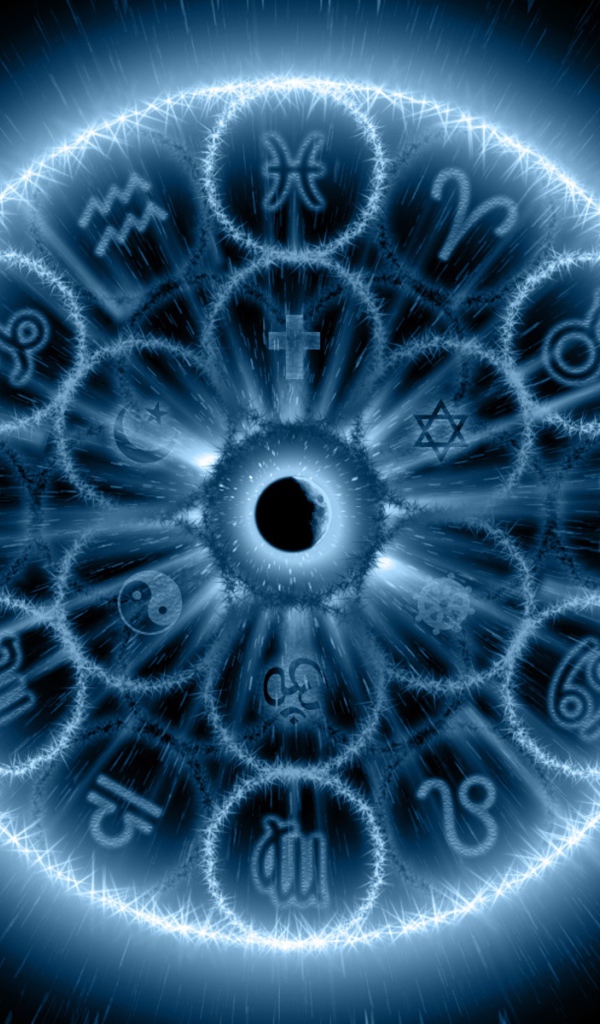 Знаки зодиака в голубом свечении