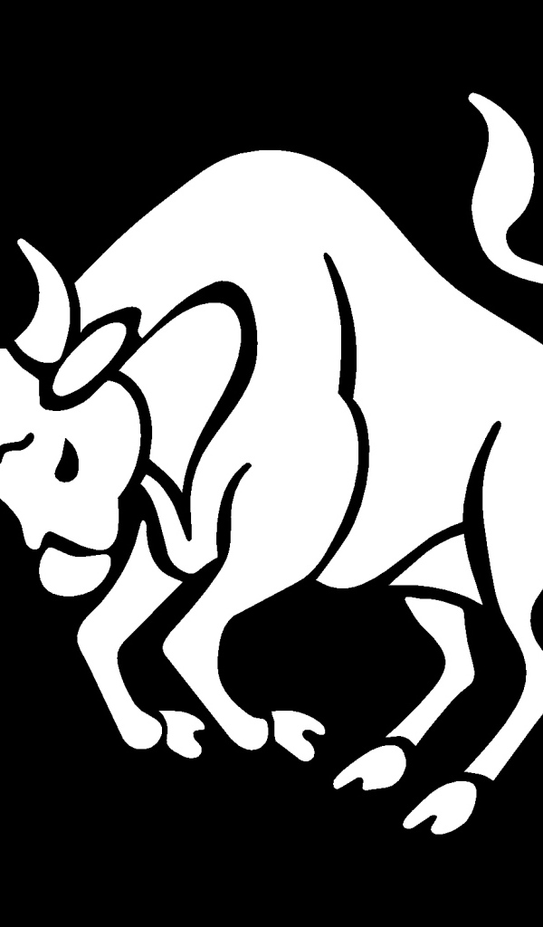 Телец на чёрном фоне